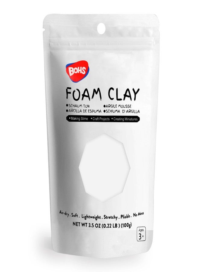 BOHS White Foam Clay - Squishy,Soft, Air Dry -for School Project,Cosplay,Fake Bake, Slime Supplies-100 Grams - Image 1